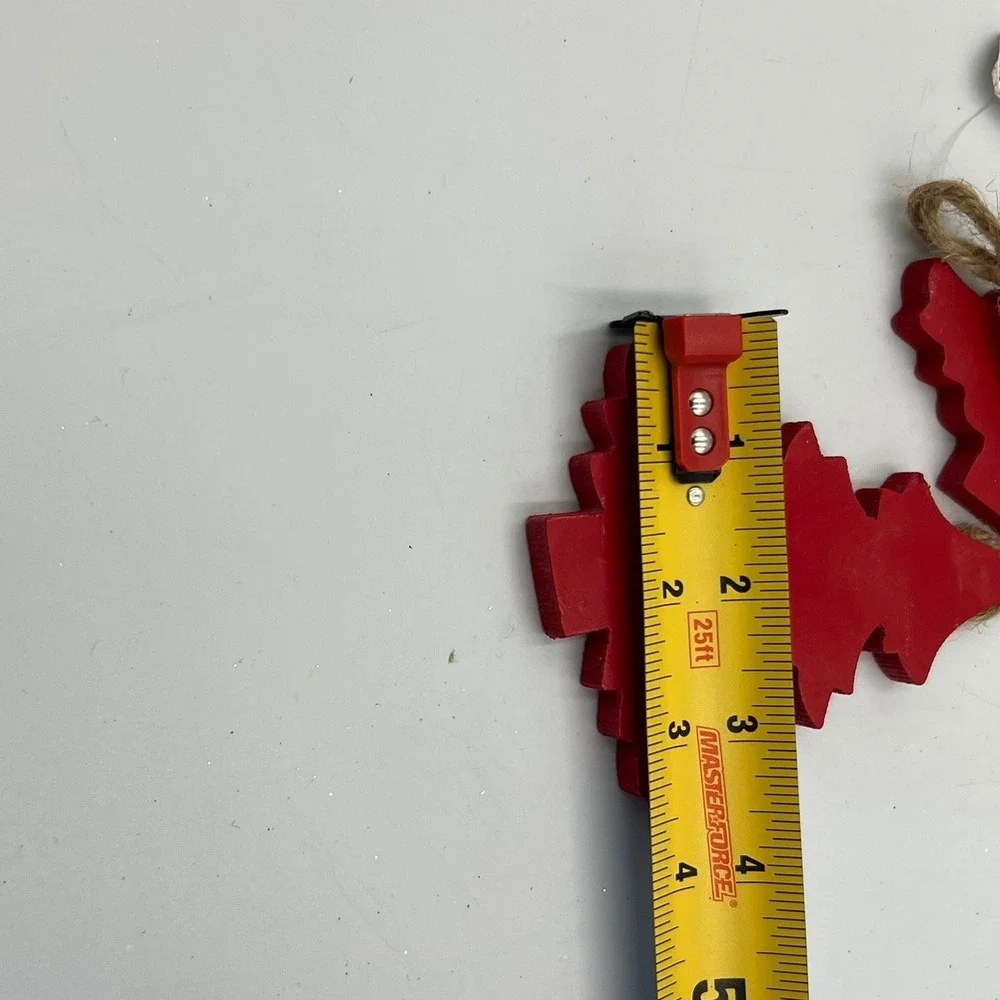 Sur la Table Hanging Tree Garland Red OS New Rustic Wood Jute 27.5in